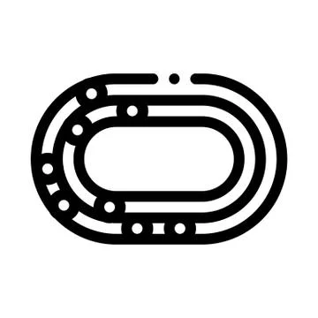Marathon Stadium Top View Icon Vector Outline Illustration Stock Illustration