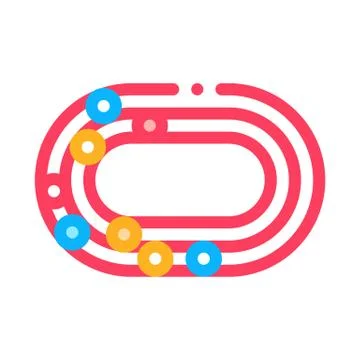 Marathon Stadium Top View Icon Vector Outline Illustration Stock Illustration