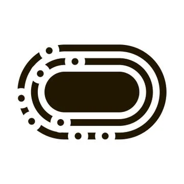 Marathon Stadium Top View Icon Vector Glyph Illustration Stock Illustration