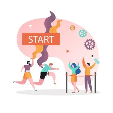 Marathon vector concept for web banner, website page Ilustración de archivo