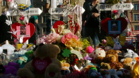 Marathon Victims Memorial Stock-Footage 27092807