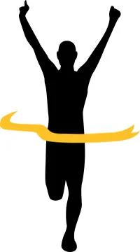 Marathon Winner Silhouette Stock Illustration