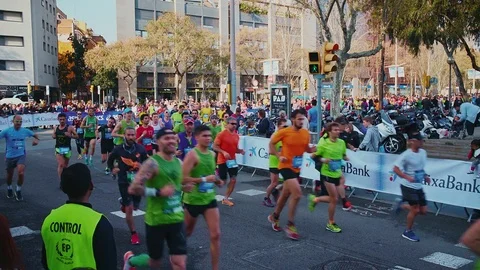 Marato event in Barcelona Video stock 73573907