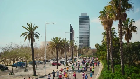 Marato event in Barcelona Video stock 73575142