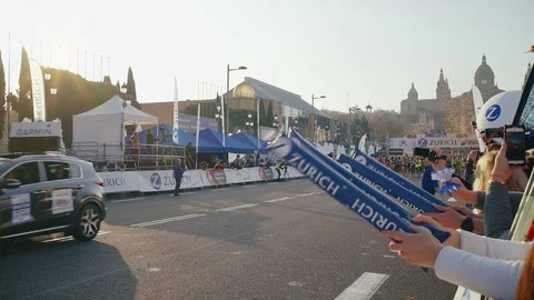 Marato event in Barcelona Stock Footage 73757943