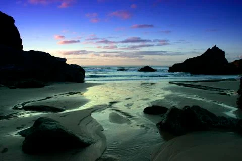 Marazion, cornwall, at sunset Stock Photos