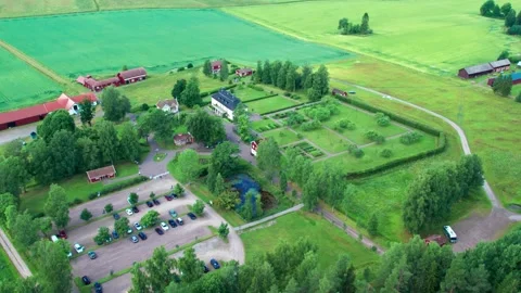 Marbacka, Sweden- July 6, 2026: Travel destination of Selma Lagerlof Mansion Stock Footage 346752302