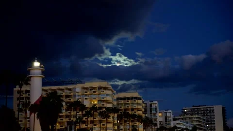 Marbella night sky Stock Footage 146133980