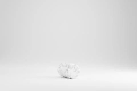 Marble 3d point symbol. White marble sign isolated on white background. 3d re Иллюстрация