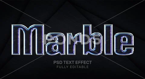 Marble 3D Text Style Effect Mockup - PSD Template PSD Template