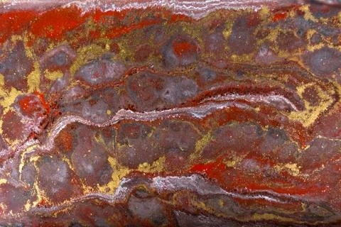 Marble abstract acrylic background. Red and gold marbling artwork texture. Agate Illustrazione stock