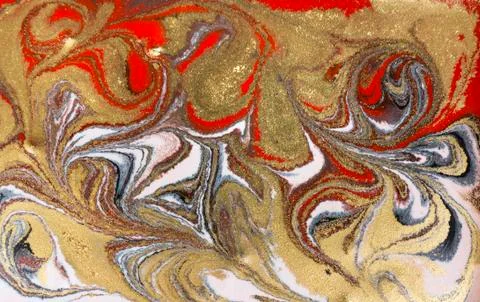 Marble abstract acrylic background. Red marbling artwork texture. Agate ripple Stock Illustration