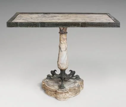Marble and bronze table 1st century A.D. Roman Rooms in Roman houses were l.. Stock Photos