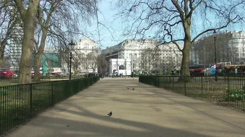 Marble Arch London traffic spring.mp4 Stock Footage 48397952