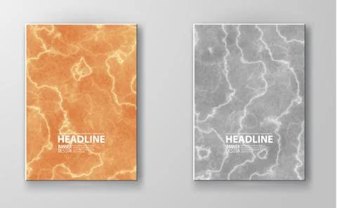 Marble background set. Marbling paint poster. Vector illustration. Stock Illustration
