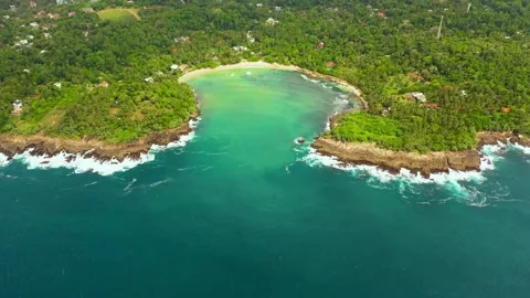 Marble beach trincomalee in sri lanka aerial view Stock Footage 244821261