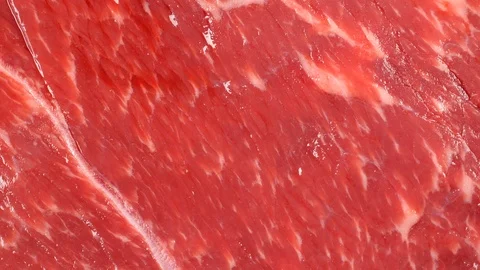 Marble beef rotating. Meat texture, background. Surface of uncooked steak Stock Footage 121166031