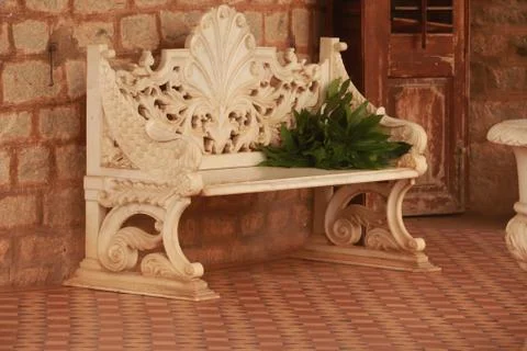 A marble bench Stock Photos