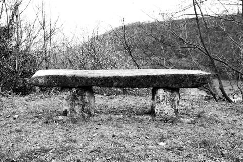 Marble bench zero Stock Photos