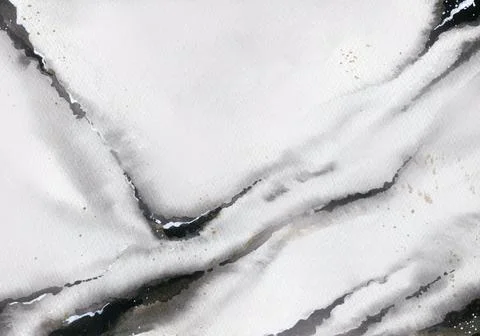 Marble black and white Background. Drawn Abstract texture. Watercolour Backdrop. Illustrazione stock