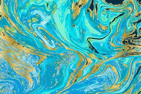 Marble blue wave abstract background. Blue liquid pattern. Unique texture Stock Illustration
