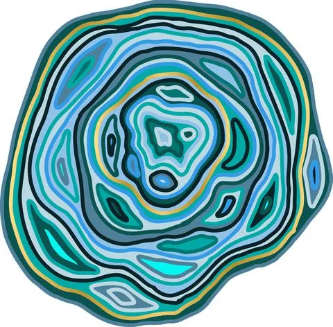 Marble blue wave pattern. Agate slice imitation. Vector illustration. Illustrazione stock