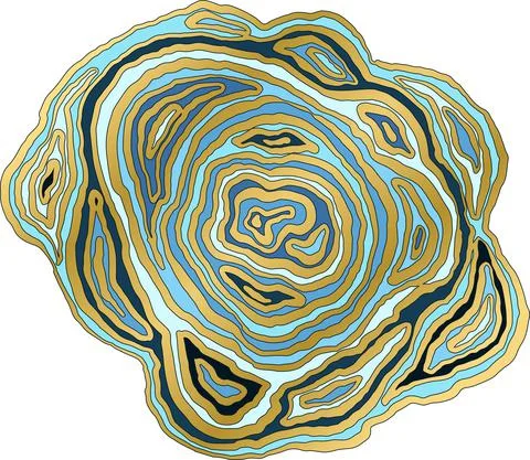 Marble blue wave pattern. Agate slice imitation. Vector illustration. Stock Illustration