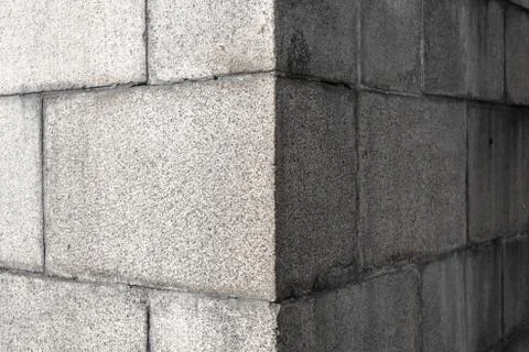 Marble bricks edge of wall two side concept copy space Stock Photos