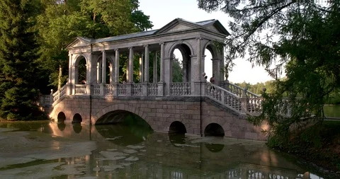 Marble bridge at sunset Video stock 93817803