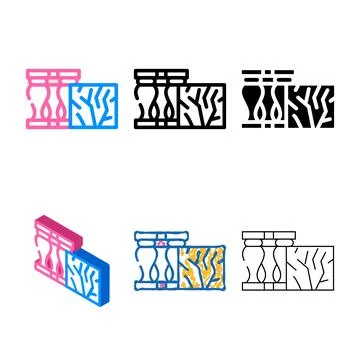 Marble building material color icon vector mix Stock Illustration