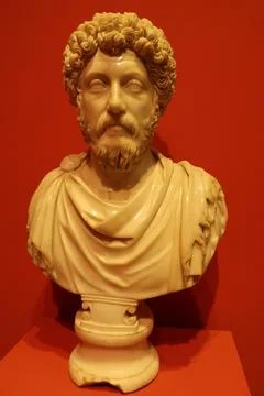 Marble bust of Marcus Aurelius at the archaeological museum of Ephesus, Selcu Stock Photos