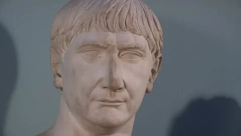 Marble Bust, Pliny the Younger, Ashmolean Musuem, Oxford University, England, UK Stock Footage 325523474