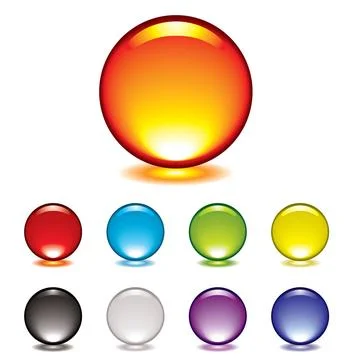 Marble button glow round gel button icon with glow and drop shadow Copyrig... Stock Photos