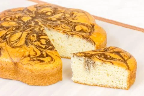 Marble Cake Slice Stock Photos