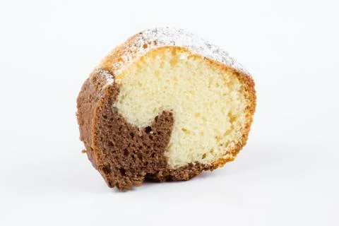 Marble cake on white background Stock Photos