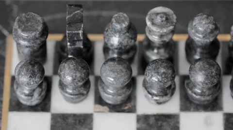 Marble Chess Set Dolly Shot Left Stock Footage 7906751