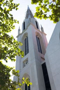 Marble clock tower. Stock Photos