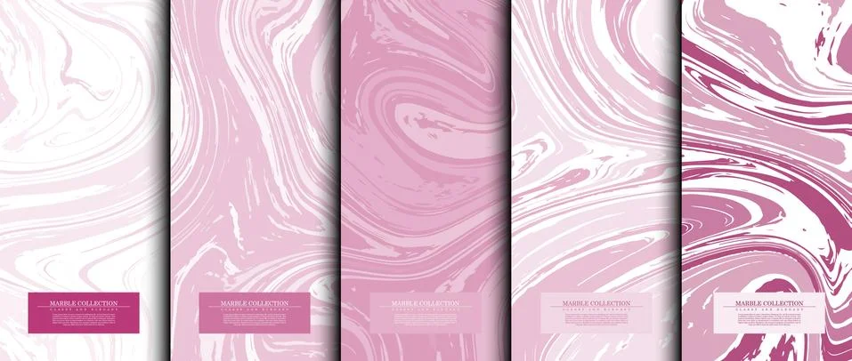 Marble collection abstract liquid pattern texture pink background card templa Stock Illustration