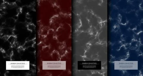Marble collection abstract pattern texture background card template vector Stock Illustration