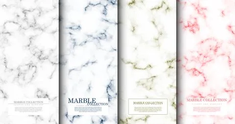 Marble collection abstract pattern texture background set vector 스톡 일러스트