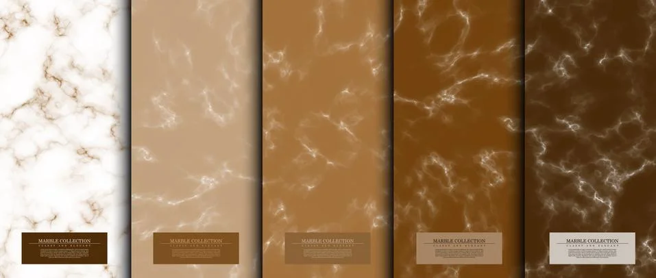 Marble collection abstract pattern texture coffee background card template ve Stock Illustration