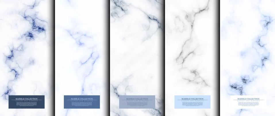 Marble collection abstract pattern texture navy blue sky background template Stock Illustration