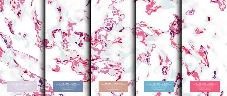 Marble collection abstract pattern texture pastel colorful background card te Stock Illustration