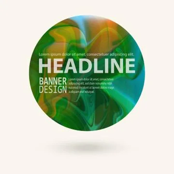 Marble color circle, hand drawn, wave pattern. Stock Illustration