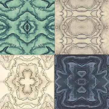 Marble Colorful Pattern Vector Set Stock Illustration