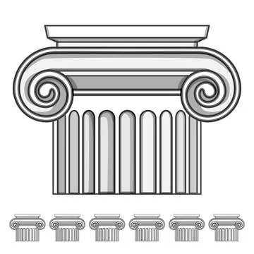 Marble column ancient cartoon vector graphic Stock Illustration