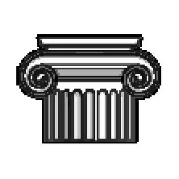 Marble column ancient pixel art vector illustration Illustrazione stock