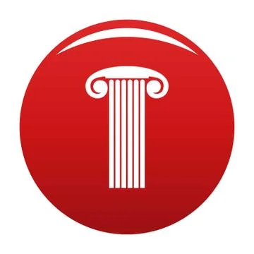 Marble column icon vector red Illustrazione stock