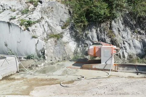 Marble cutting machine Stock Photos