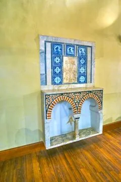 The marble decorative elements in Coptic Museum, on December 23 in Cairo, Egy Stock Photos